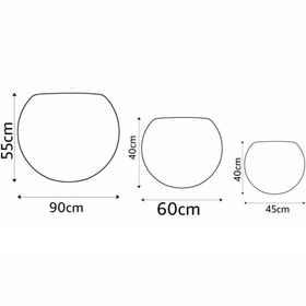 تصویر گلدان فایبرگلاس توپی گرد 90 در 55 سانتیمتر 