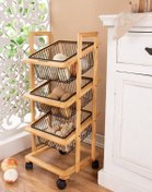 تصویر عروس نوین جا سیب پیاز 3 طبقه چرخ دار ایکیا 13733 