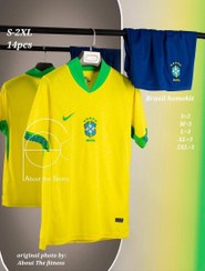 تصویر کیت برزیل 2024 هواداری رنگ زرد کیفیت A+ تایلندی Kit Brazil 2024 fans yellow color A+ Thai quality