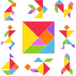 تصویر بازی آموزشی تانگرام چوبی 