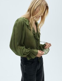 تصویر شومیز رافل منگو MANGO Ruffle blouse 