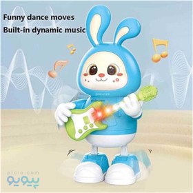 تصویر اسباب بازی مدل خرگوش گیتاریست موزیکال کد 665B Musical guitarist rabbit model toy code 665B