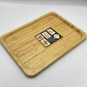 تصویر سینی تمام بامبو مستطیل بدون دسته لبه ظخیم 30*40 اصل وارداتی Rectangular all-bamboo tray without handles