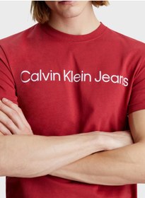 تصویر تی‌شرت گردن گرد لوگو برند calvin klein jeans Logo Crew Neck T-Shirt