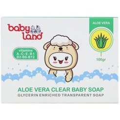 تصویر صابون شفاف بچه حاوی عصاره آلوئه ورا بی بی لند ا Aloe Vera Clear Baby Soap Baby land Aloe Vera Clear Baby Soap Baby land