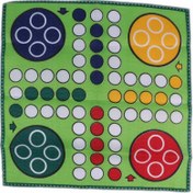 تصویر بازی فکری منچ و مارپله پارچه ای سایز ۴۰ در ۴۰ سانتی متر 