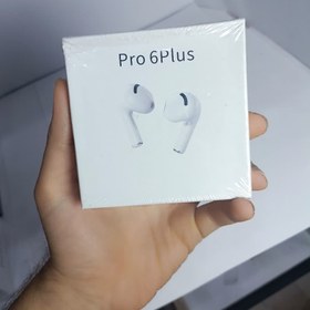 تصویر ایرپاد Pro6 Plus فقط سفید نگه داری شارژ زیاد دیجیتالی 