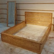 تصویر تخت خواب چوبی دو نفره کد ۲۱ 