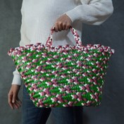 تصویر زنبیل حصیری رنگی |M015 