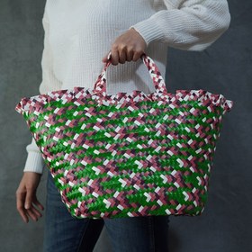 تصویر زنبیل حصیری رنگی |M015 