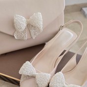 تصویر کیف و کفش پاپیون مروارید پشت بندی 