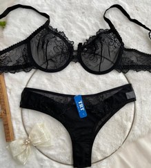 تصویر ست شورت و سوتین - مشکی / ۹۰ 