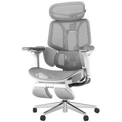 تصویر صندلی ارگونومیک HBADA E3 pro خاکستری و مشکی بدون زیرپایی 