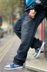 تصویر شلوار مردانه بگ پارچه ترک دوخت شرکتی - سرمه‌ای / ۳۶ Zara jeans