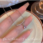 تصویر گردنبند دخترانه استیل ۴۵ سانتیمتر با آویز ستاره و نگین زیرکونیوم 