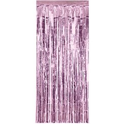 تصویر پرده متالایز صورتی روشن لی لی بالن 