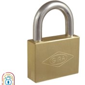 تصویر قفل آویز گیرا مدل 005 سایز ۶۰ برنجی 