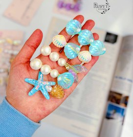 تصویر پک گیره مو ۵ تایی صدفی 