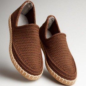 تصویر .گیوه دور کنفی قهوه ای 