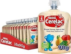 تصویر کلم بروکلی پوره میوه و سبزیجات Cerelac Nestle Cerelac، غذای کودک سیب و گلابی، از 6 ماهگی، کیسه 90 گرمی (16 کیسه) - ارسال 20 روز کاری Cerelac Nestle Cerelac Fruits & Vegetables Puree Broccoli, Parsnip, Apple & Pear Baby Food, From 6 Months, Pouch, 90g (16 Pouches)