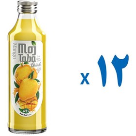 تصویر آبمیوه شیشه انبه 330 میلی لیتر مجتبی کارتن 12 عدد 