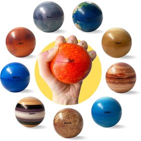 تصویر توپ استرس سیاره‌های منظومه شمسی - اسباب‌بازی‌های آموزشی برند generic Planet Solar System Stress Ball Educational Toys