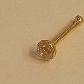 تصویر پیرسینگ طلا طرح گوی تک نگین 