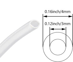 تصویر لوله تفلون PTFE قطر داخلی 3 و قطر خارجی 4 میلی متری 