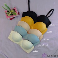 تصویر سوتین زنانه اسفنجی لیزری با طرح راه راه Women's laser sponge bra with striped design