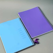 تصویر دفتر ۱۰۰ برگ فنری جلد طلقی طرح دار 