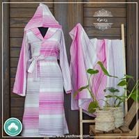 تصویر حوله تنپوش نخی سنتی یزدی طرح آیلار کد 10 Cotton bathrobe towel