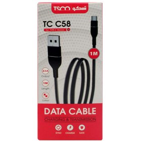 تصویر کابل شارژ تسکو USB به Type-C مدل TCC 58 طول 1 متر 