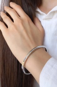 تصویر دستبند (بنگل) ظریف نگین (ارسال رایگان) 