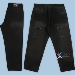 تصویر شلوار جین زاپدار بگ استایل سایزبزرگ ( 4510 ) 