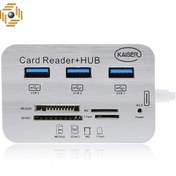 تصویر هاب USB و رم ریدر کمبو کایزر Kaiser KH-16 Kaiser Combo USB-Hup And Card Reader KH-16