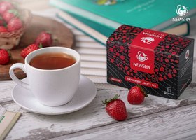 تصویر چای سیاه و توت فرنگی نیوشا 