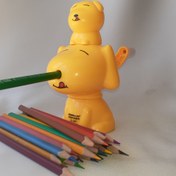 تصویر مداد تراش رومیزی طرح سگ همراه تراش دستی 