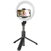 تصویر رینگ لایت 6 اینچی گرین لاین مدل GNRNGLT6SSBK Green Lion GL-SSK02 Ring Light 6″ Selfie Stick