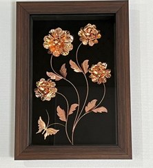 تصویر تابلو گل مس معرق چهار شاخه 