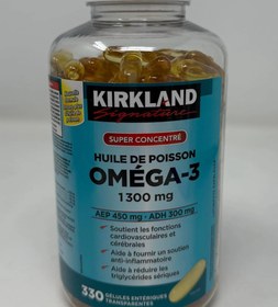 تصویر قرص سوپر کنسانتره روغن ماهی امگا 3 کرکلند 1200mg (330 عددی) Kirkland Omega-3 omega-3 fish oil kirkland 1200mg