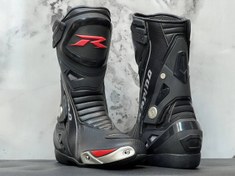 تصویر بوت ریسی موتور سواری راپیدو Rapido مشکی قرمز سایز 43 / اورجینال 