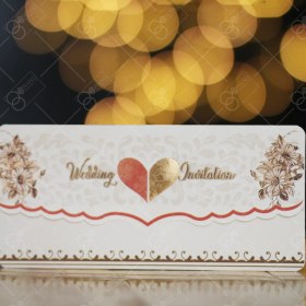 تصویر کارت عروسی ارزان سه لا طرح قلبی اثر انگشت 