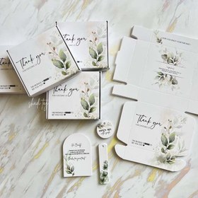 تصویر ست کامل جعبه کیبوردی طرحدار برگ سبز 