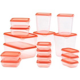 تصویر ست 17 تکه ظروف نگهدارنده غذا ایکیا مدل Pruta PRUTA Food container set of 17 transparent