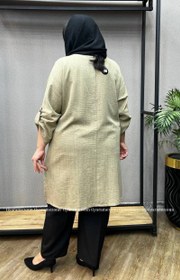 تصویر مانتو سایز بزرگ مدل 290 چهار دکمه 