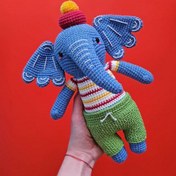 تصویر عروسک بافتنی فیل مدل هیوم کد 60 
