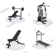 تصویر وکتور لوازم باشگاه بدنسازی 