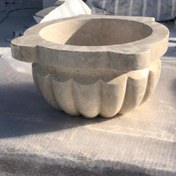 تصویر کاسه حمام ترکی نسکافه ایی مدل ساناز سنگ طبیعی مرمریت ابعاد 45 ارتفاع 23 | هدیه تولد | جهیزیه عروس | کادویی | ظروف سنگی آقای سنگی | ظروف آنتیک و کلکسیونی 