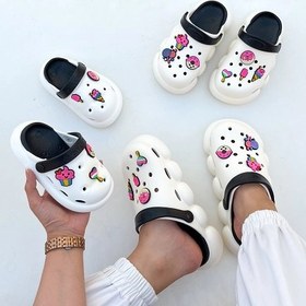 تصویر کراکس بستنی دخترانه و بچگانه کد 1027 - نارنجی / سایز 36-35 crocs code 102