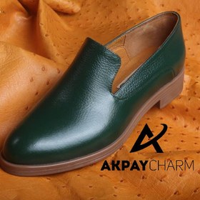 تصویر کفش زنانه تمام چرم طبیعی اداری و کژوال (روزمره ) مدل موکاسین 11054 Women's leather shoes